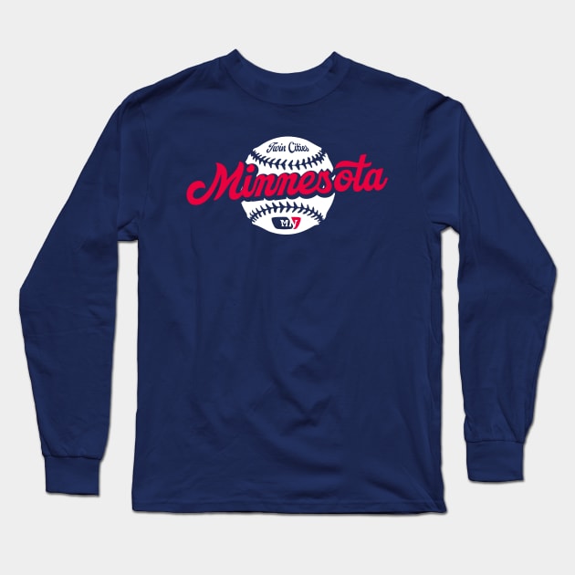 Minnesota Baseball Long Sleeve T-Shirt by Throwzack